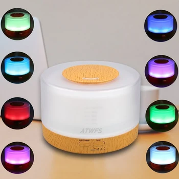 ATWFS 500ml Nuotolinio Valdymo Aromaterapinis Oro Drėkintuvas Ultragarsinis Rūkas Maker aromatinės Lempos eterinis Aliejus Difuzoriaus 7 Spalvų LED Šviesos