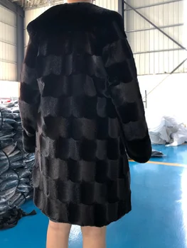 Aukštos Kokybės 3D Modelio Dirbtiniais Audinės Kailiniai Ilgi Paltai Moterims Prabanga Rudens Žiemos viršutinių drabužių siuvimas Moterų Šiltas Storas Antkaklis Karšto Pardavimo пальто