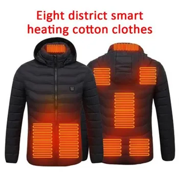 Aukštos Kokybės Elektrinių šildymo striukė lauko sporto kailis žieminis paltas su bžūp, USB ir elektrinis šildymas liemenė vyrams, moterims, žiema