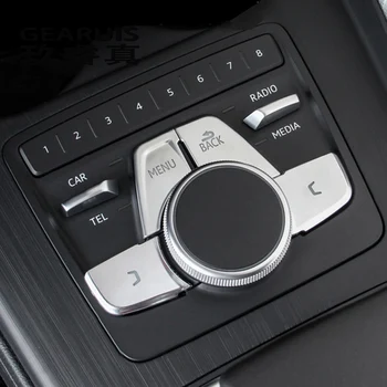 Automobilio Stilius Audi A4 B9 A5 Pavaros Perjungimo Skydelio Apima multimedijos BLCk MENIU mygtukai apdailos, Interjero Lipdukas auto Priedai