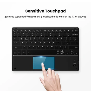 AVATTO MT08 Ultra-plonas 7 Spalvų LED Tablet Klaviatūra su Touchpad, Backllit 