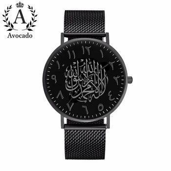 Avokado Prabangos Prekės VYRIŠKI Laikrodžiai Juodos arabų Kvarco Žiūrėti Rose Gold Nerūdijančio Plieno Tinklelio Su Paprasta Laikrodis Reloj Masculino