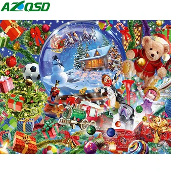 AZQSD Diamond Tapybos 5d Kalėdų Mozaika yra Rankų darbo Diamond Siuvinėjimo Sniego Kraštovaizdžio Namų Dekoro Amatų Dovana Meno