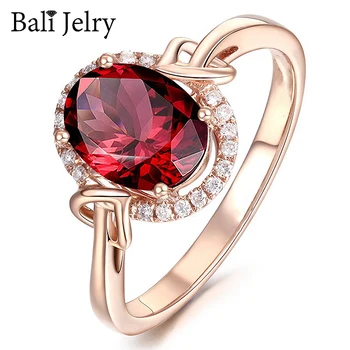 Balio Jelry Elegantiškas Žiedas 925 Sidabro Papuošalai Ovalo Ruby Cirkonis Akmuo, Priedai Žiedai Moterims, Vestuvių, Sužadėtuvių Dropshipping