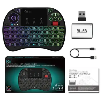 Balso Nuotolinio Valdymo Rii X8, Plius 2.4 G Air mouse Belaidė Klaviatūra rusų Klaviatūra su Apšvietimu Touchpad Mini PC/TV box