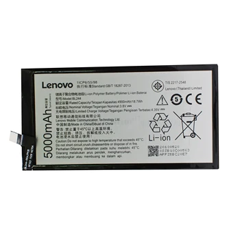 Baterija Lenovo Vibe P1 P1A42 P1C58 P1C72 4900mAh BL244 Originalus, Aukštos Kokybės Išmaniųjų Telefonų Įkrovimo Batteria