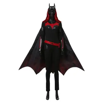Batwoman Batgirl Kathy Kane Cosplay Kostiumų Suaugusių Moterų Mergina PU Odos Žaliojo Visiškai Rinkiniai Halloween Carnival Šalis