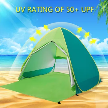 Beach Kempingas Palapinė Pop-Up Automatinis atidarymas Šeimos Ultralight Lankstymo Turizmo Žuvų Anti-UV Visiškai Sun ShadeTent Pėsčiųjų Palapinės XA164+A