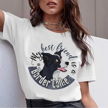 Biglis Pasienio Kolis Malinua 90s Marškinėliai Moterims korėjos Bull Terjeras Rottweiler T-shirt Mielas Whippet Kurtas Marškinėlius Viršūnes Moteris
