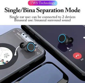 Bluetooth V5.0 Ausinės TWS Belaidžių Ausinių Touch Kontrolės Skaitmeninis LED Ekranas, Stereo Sporto Belaidžių Ausinių 3300mAh telefono