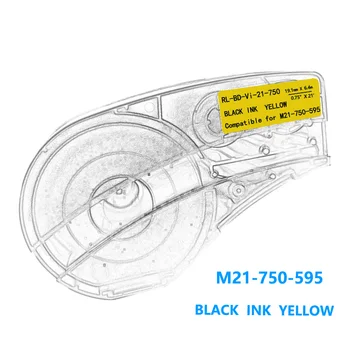 Bmp21 M21-750-595 Etiketės Juosta Juoda Balta geltona Raudona vinilo plėvelė Suderinama BMP21 Plius ID PAL LABPAL Label Maker BMP21-LAB