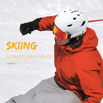 Copozz Vyrų, Moterų slidinėjimo šalmas Pusė-aprėpties Snieglenčių Moto sniego Saugos Sniego Šalmas Žiemą Šilta Kaukė Suaugusiems, ir Vaikams