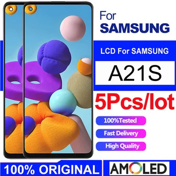 Didmeninė 5vnt daug Original Patikrintas A21S LCD Samsung A21s A217 SM-A217F Ekranas lcd Ekraną, 