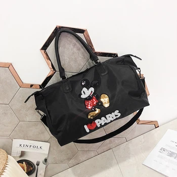 Disney Mickey mouse didelės talpos, Fitneso, jogos krepšys, atsparus vandeniui vyrų, moterų pečių maišą Kelionės Lauko bagažo krepšys