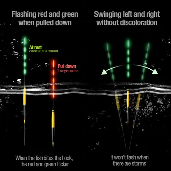 DONQL Elektroninių Žvejybos Plaukti Bite Signalas Žuvų Bite Masalas Automatinis, Fluorescencinė Pakeisti Luminou Flotador Bobber Stick Žuvų Plaukti