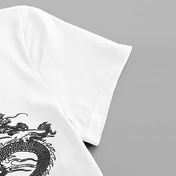 Dragon Print T-Shirt Moterims trumpomis Rankovėmis Tumblr Atsitiktinis Naujas Streetwear Hip-Hop viršūnes Harajuku Įdomus Pagrindinio Ponios Summer tee