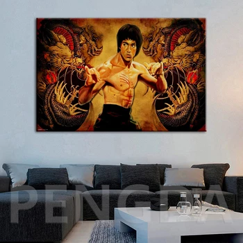 Drobės Tapybos Sienos Meno Hd Spaudinių Abstrakčiai Plakatai Bruce Lee Nuotrauką Namų Puošybai Modulinės Cuadros Už Miegamasis Kambarys Sistema