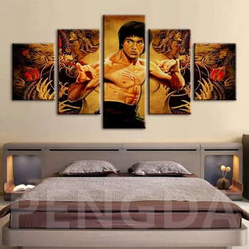Drobės Tapybos Sienos Meno Hd Spaudinių Abstrakčiai Plakatai Bruce Lee Nuotrauką Namų Puošybai Modulinės Cuadros Už Miegamasis Kambarys Sistema