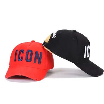Dsq2 prekės skrybėlę vyrų Beisbolo Kepurės Aukštos Kokybės, medvilnės unisex Reguliuojamas kepuraičių PIKTOGRAMĄ laišką juoda kepurė vyrams