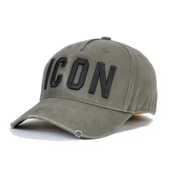 Dsq2 prekės skrybėlę vyrų Beisbolo Kepurės Aukštos Kokybės, medvilnės unisex Reguliuojamas kepuraičių PIKTOGRAMĄ laišką juoda kepurė vyrams