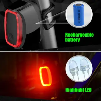 Dviračių Smart Auto Stabdžių Šviesos Jutimo Vandeniui LED Įkrovimo Dviračių užpakalinis žibintas, Dviračio Galinis Žibintas Priedai