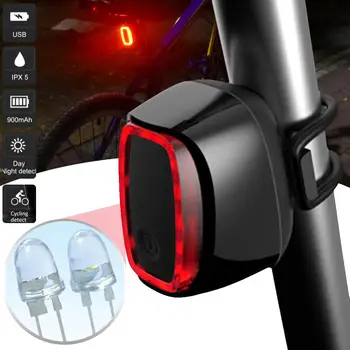 Dviračių Smart Auto Stabdžių Šviesos Jutimo Vandeniui LED Įkrovimo Dviračių užpakalinis žibintas, Dviračio Galinis Žibintas Priedai
