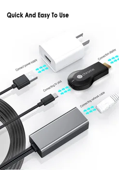 Ethernet Adapteris Chromecast USB 2.0 į RJ45, skirta 