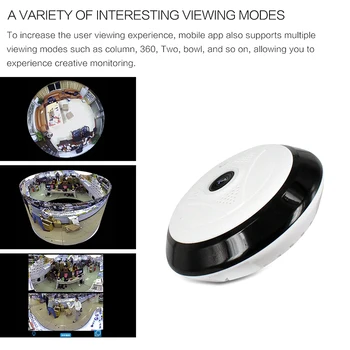 EVKVO Fisheye VR 360 Laipsnių Panoraminio vaizdo Kameros HD 960P Belaidis Wi-fi, Kamera, Namų Apsaugos Stebėjimo Sistemos IP Kameros P2P 360eye