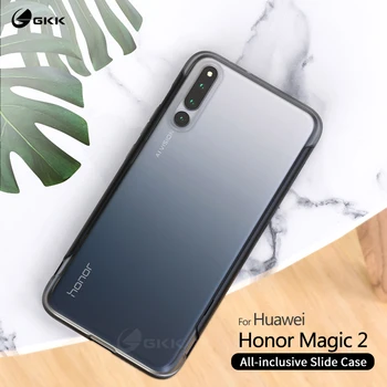 GKK Skaidrių Atveju Huawei Honor Magija 2 Atveju 2 in 1 antidetonaciniai Skaidrus Matinis Jaustis Slim Hard Cover For 