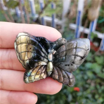 Gražus Gamtos Labradoras Kristalų Nulipdyta Pelėda drugelis akmuo kristalas gyvūnų apdaila dovana