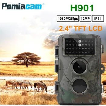 H901 12MP 1080P Laukinės gamtos Takas Medžioklės, Žvalgymo Kamera atspari Vandeniui 2,4 colių LCD Gyvūnų Stebėjimas Diktofonas Stebėjimo Kameros
