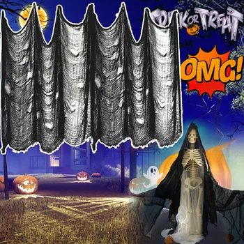 Helovinas Apdailos Plonas Ju Sukamas Namų Dekoro Haunted House, Baras Gazas Nuplyšęs Juoda Halloween Naktį Šalies Gasa negra
