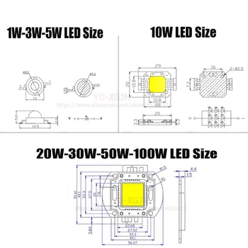 High Power LED Chip IR 940nm, 3W 5W 10W 20W 30W 50W 100W Infraraudonųjų spindulių 940nm, Spinduolis Lempos Šviesos Granulių UŽ COB 100 50 30 20 10 5 3W Watt