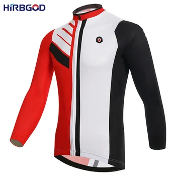 HIRBGOD vyriški ilgomis rankovėmis dviračių tinka raudona juoda balta dryžuotas maillot džersis + kelnės mtb dh dėvėti dviračių nustatyti,NM495