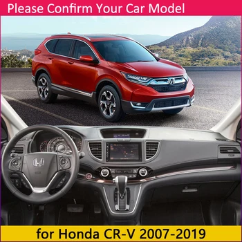 Honda CRV 2007~2019 neslystantis prietaisų Skydelio Kilimėlis Padengti Trinkelėmis skėtį nuo saulės Dashmat Apsaugoti Automobilių Kilimų Priedai CR-V 2008 2010 2012