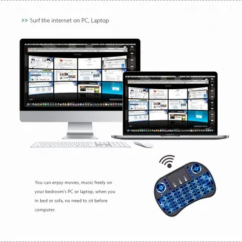 I8 RGB Apšvietimu prancūzų Klaviatūros 2.4 G Mini Wireless Keyboard su Touchpad Pele Android TV Box, Mini PC, H96 TV Box, AZERTY