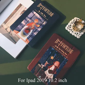 Ipad201910.2inch Matinis dažymas animacinių filmų Apversti PU odos case cover For Ipad 2019 10.2 colių ,Built-in rašiklis, dėklas