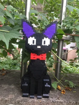 Japonija klasikinis Anime Kiki Pristatymo Paslaugos animacinių filmų Gigi juoda katė, micro diamond blokuoti surinkti nanobricks žaislai, statybinės PLYTOS