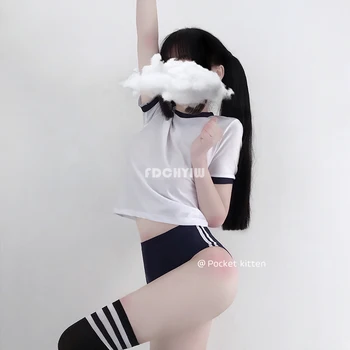 Japonijos Moterų Gimnastika Mergaičių Anime Cosplay Kostiumų Nudžiuginti Pirmaujančių Roleplay Uniforme Seksualus Apatinis Trikotažas Nustatyti Mokyklos Mergina Vienodas