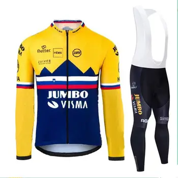 JUMBO VISMA 2020 m. žiemą dviračiais švarkai vyriški ilgomis rankovėmis šilumos vilnos jersey ropa de ciclismo de invierno mtb pro komandos kostiumai