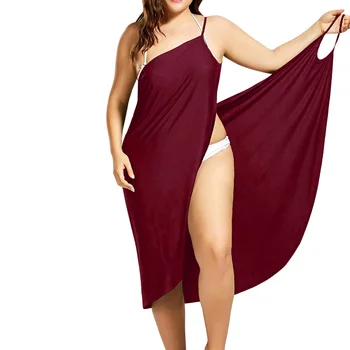 Juoda Wrap Sarongas Paplūdimio Suknelė 2020 Atostogų Paplūdimio Moterų Vasaros Paplūdimio Suknelė Seksualus Apdaras Atsitiktinis Backless Plus Size Vestidos 5XL