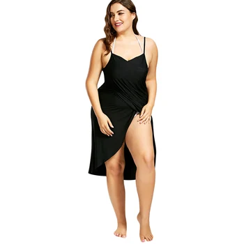 Juoda Wrap Sarongas Paplūdimio Suknelė 2020 Atostogų Paplūdimio Moterų Vasaros Paplūdimio Suknelė Seksualus Apdaras Atsitiktinis Backless Plus Size Vestidos 5XL