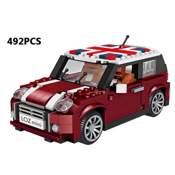 Juokinga, 1:24 masto markės automobilį mini bloko cooper modelis statybinės plytos švietimo surinkimas žaislų kolekcija vaikams dovanos