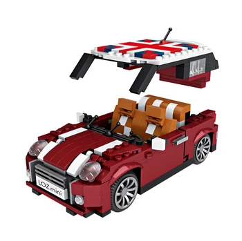 Juokinga, 1:24 masto markės automobilį mini bloko cooper modelis statybinės plytos švietimo surinkimas žaislų kolekcija vaikams dovanos