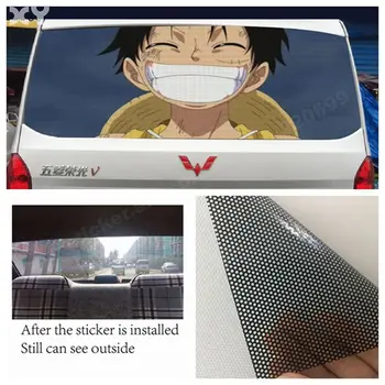 Juokinga Kūrybos Luffy Anime Automobilių Lipdukai Automobilio Galinio Lango Mielas Lipdukai Keičiamajame (147cm*70cm)