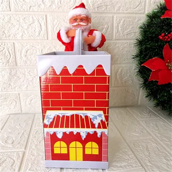 Kalėdų Dovanos Bus Lipti Kaminas Per Sieną Elektros Santa Claus Žaislas su Muzika, Kalėdinė dekoracija Vaikų Žaislas
