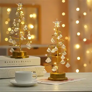 Kalėdų Styginių Šviesos Miegamasis Kalėdinė Dekoracija Stalo Lempa Kalėdų Eglutės Formos Apdailos Amatų Namų Puošybai