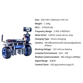 Karšto naujas Programuojamas Protingas Balansas Automobilių WiFi Vaizdo Robotas Automobilių Paramos IOS/Android APP PC Remote Control STM32 ES Plug