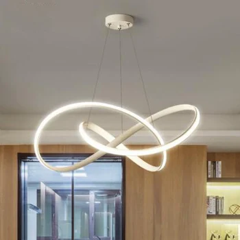 Kavos Balta Juoda Aukso Modernios LED Pakabukas Šviesos svetainė, Miegamasis, Valgomasis Kabinti Paprasta Lempa Patalpų Apšvietimas D50/60cm