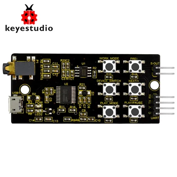 KEYESTUDIO YX5200 MP3 Dekoderis Mini DFPlayer Garso Balso Modulis Su TF Kortelės Lizdas Arduino